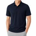 Herren Poloshirt L aus Textilgewebe in Dunkelblau mit Kurzarm