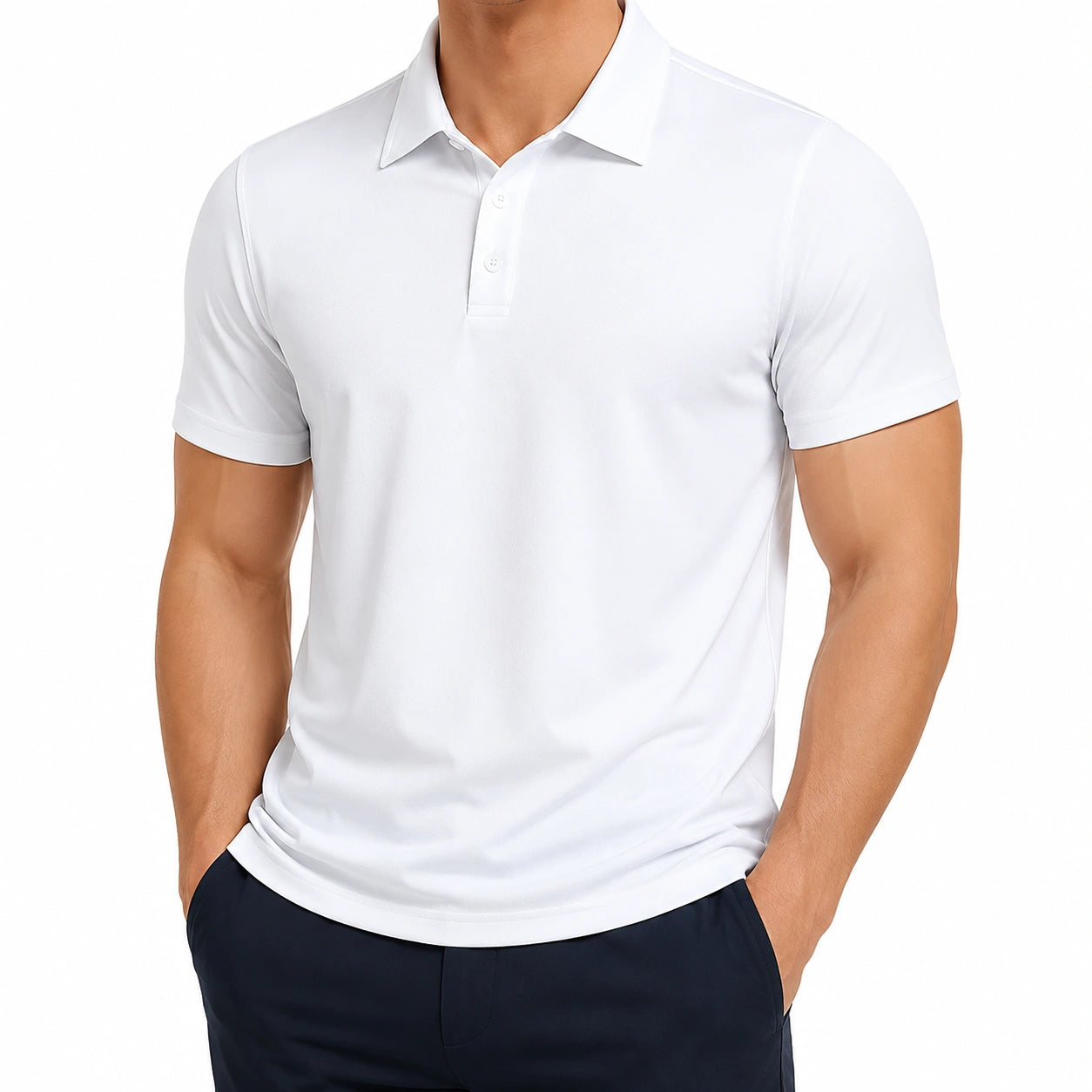 Herren Polohemd Größe L Weiß Textil Kurzarm Freizeit