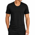 Herren T-Shirt Größe M Schwarz glattes Textilgewebe Kurzarm Basic Freizeit