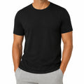 Herren T-Shirt L Schwarz Kurzarm Rundhals Freizeit