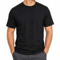 Herren T-Shirt Größe L aus Textil Schwarz mit Rundhals Kurzarm