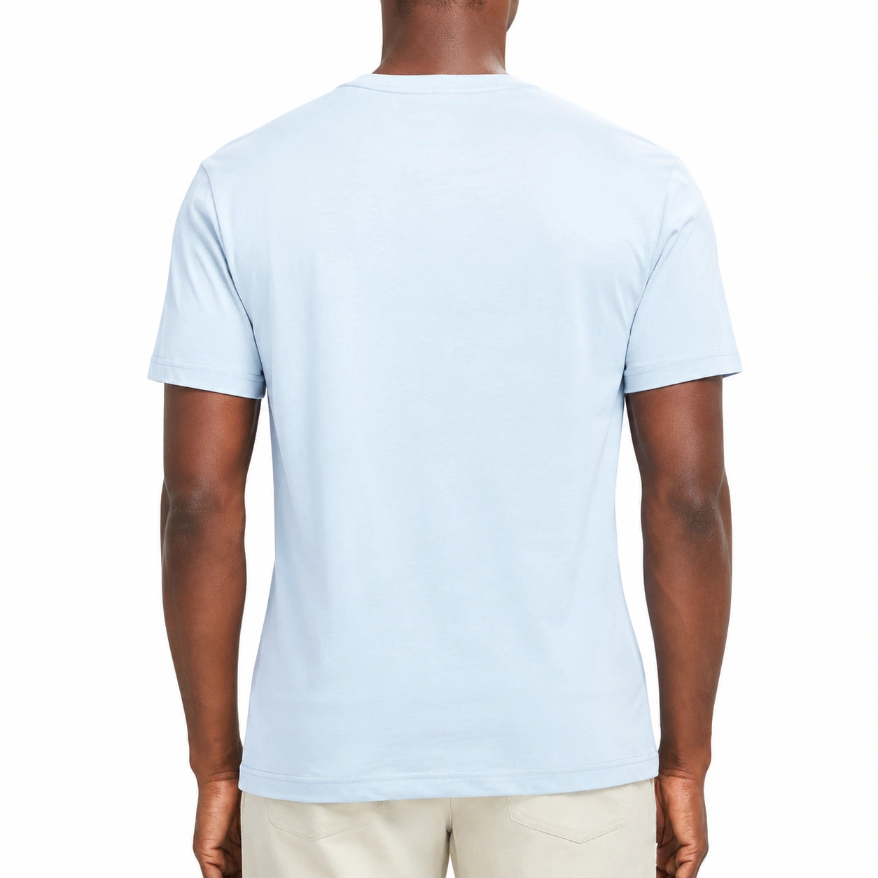 Herren T-Shirt Größe L Hellblau Kurzarm Schlicht