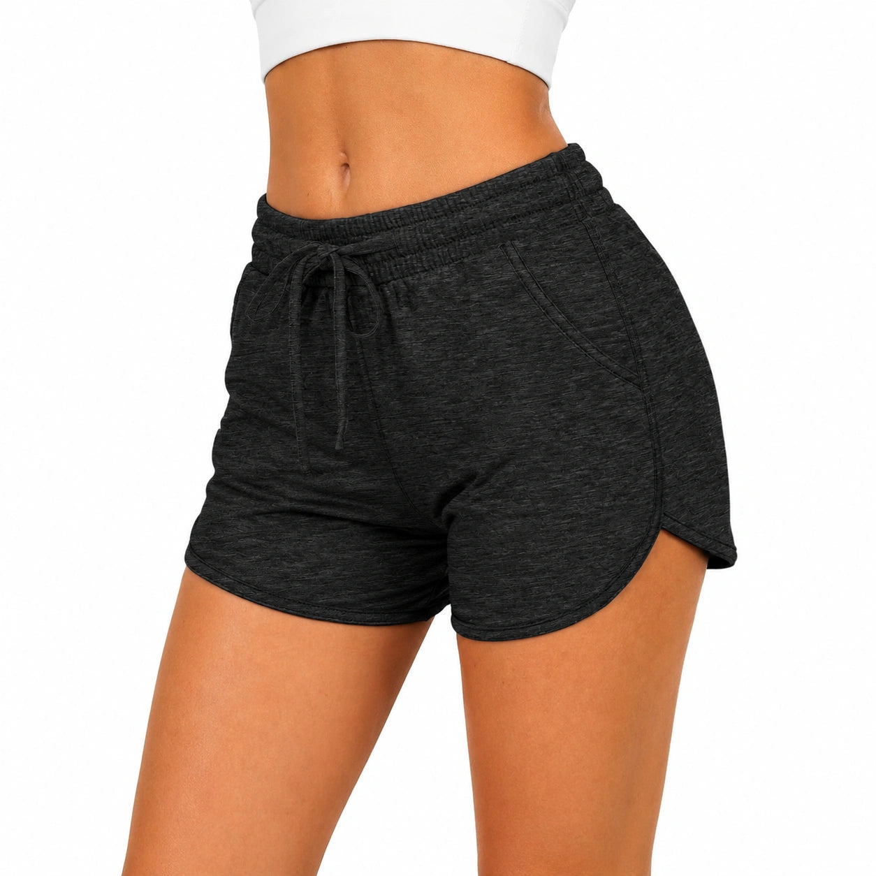 Damen Shorts Größe S Schwarz aus Strickstoff mit Taschen im sportlichen Stil