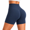 Damen Radlerhose M aus elastischem Synthetikstoff in Dunkelblau - hoch tailliert und figurbetont