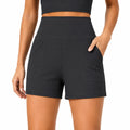 Damen Shorts Größe M aus elastischem Rippmaterial Schwarz mit hohem Bund für Sport und Freizeit