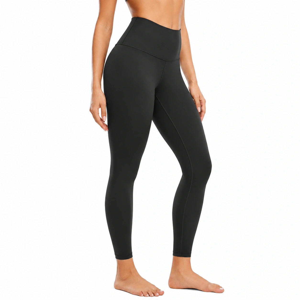 Damen Sportleggings Größe S aus elastischem Gewebe Schwarz mit hohem Bund für Training