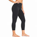 Damen Sportleggings M Schwarz aus elastischem Synthetikgewebe mit hohem Bund